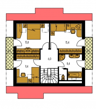 Plan de sol du premier étage - KOMPAKT 40